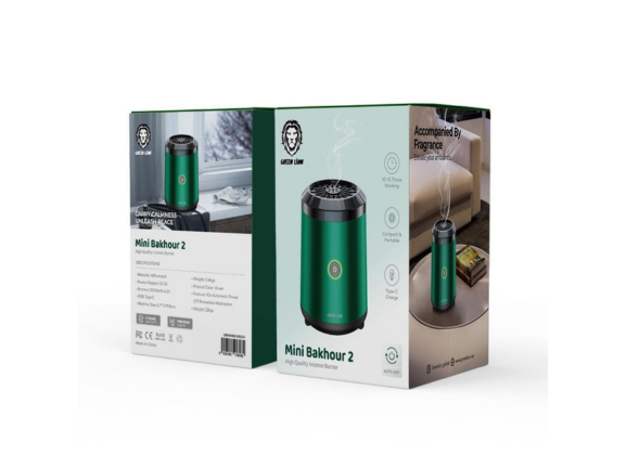 Green Lion Mini Bakhour 2 Incense Burner 2000mAh - Green | Qatar Green Lion Mini Bakhour 2 Incense Burner 2000mAh - Green | Qatar